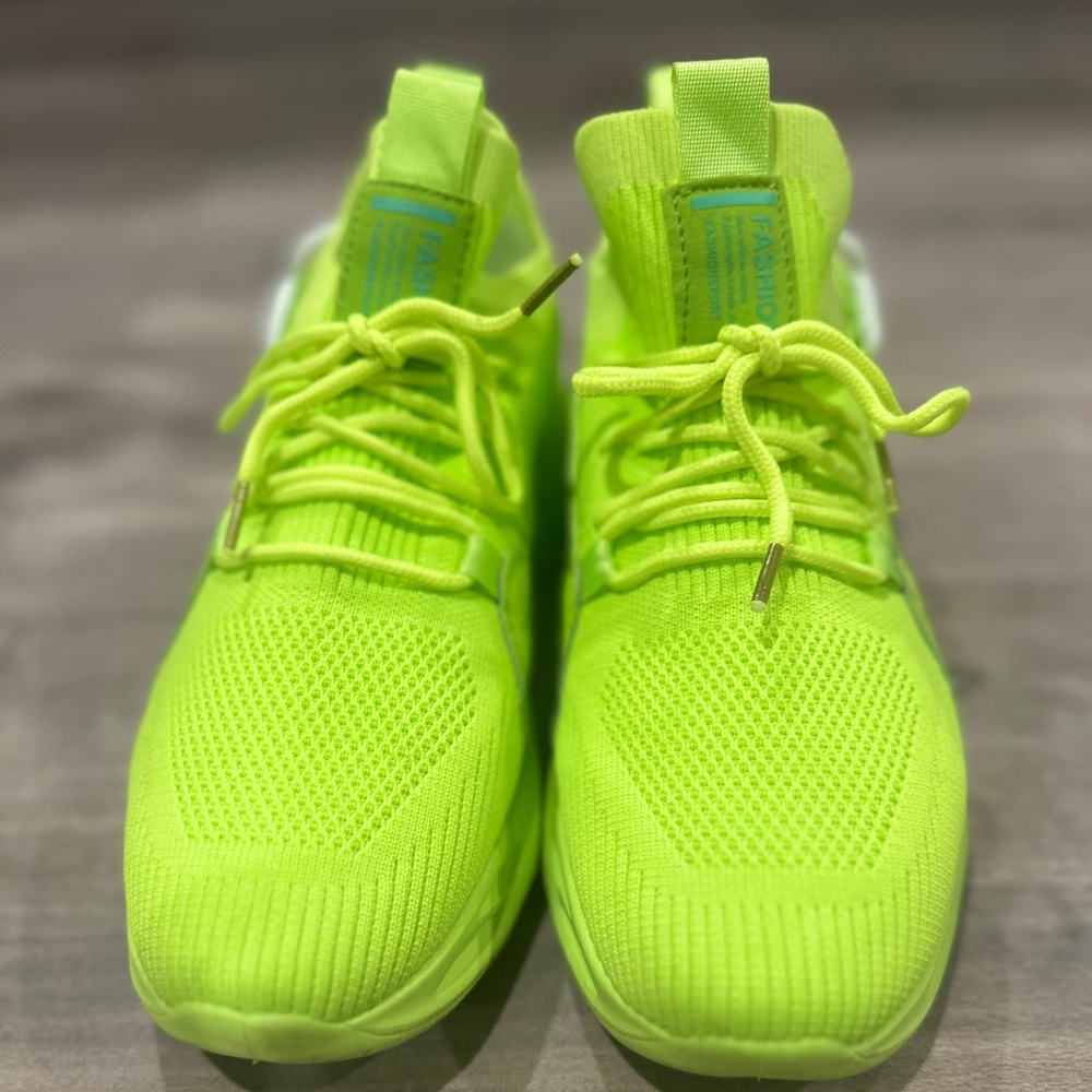 Neon green fashion shoes